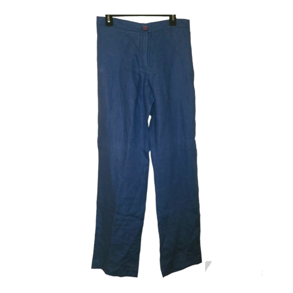 Edas, 100% Linen, Navy Blue Pants. - Picture 1 of 5